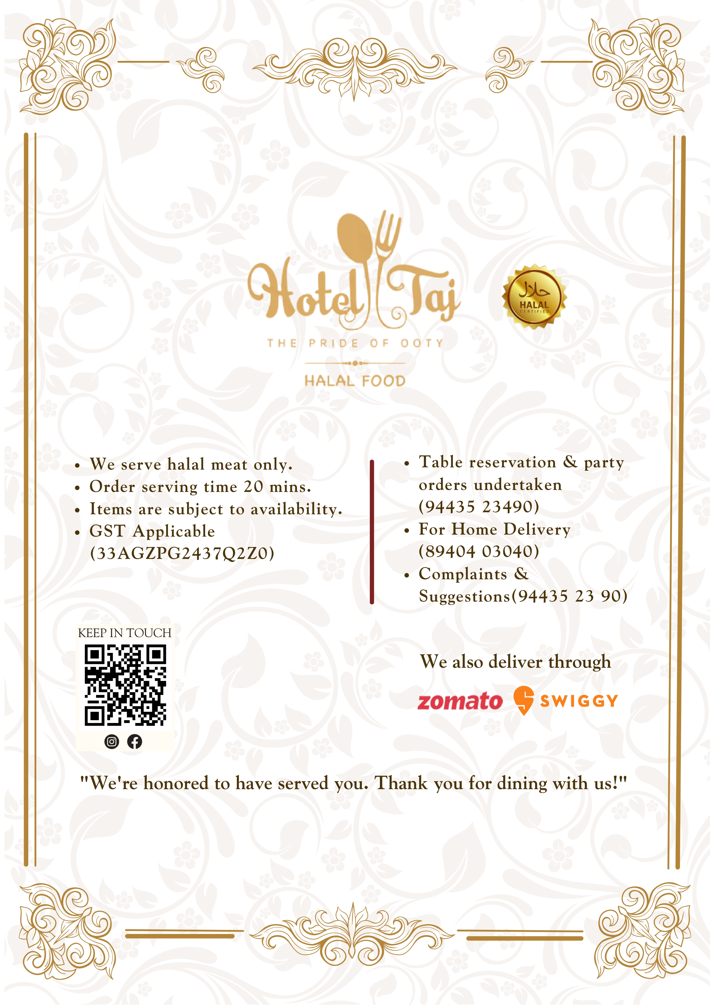 Menu Page 10