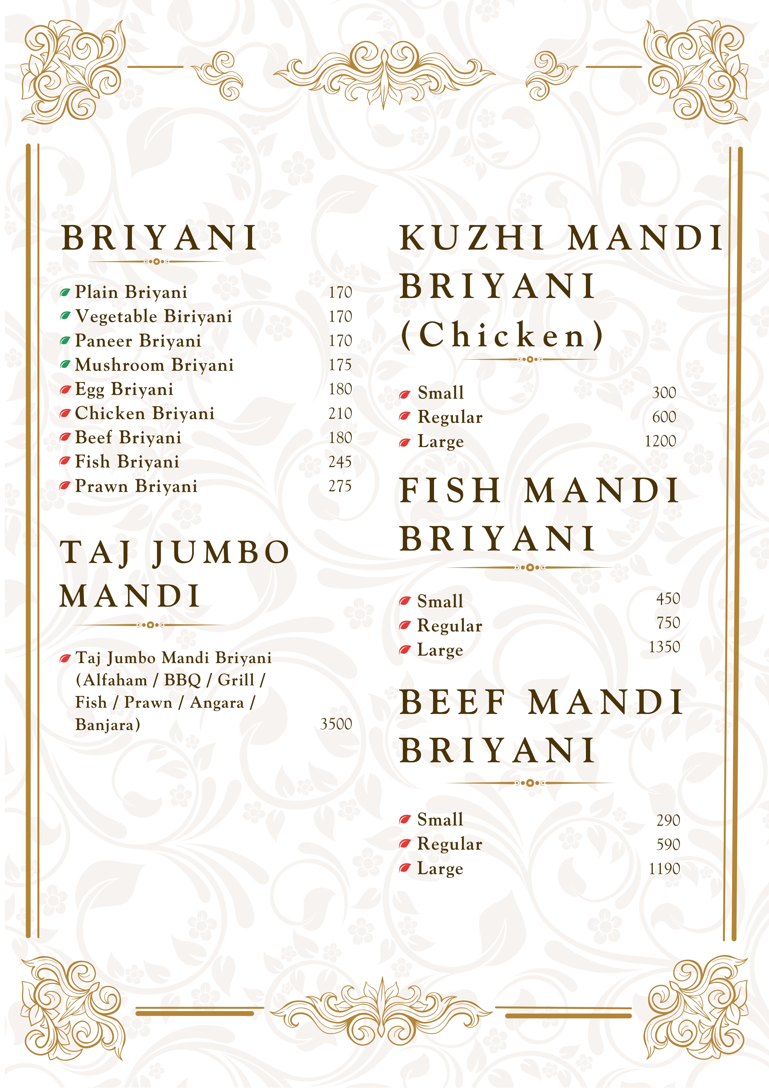 Menu Page 5